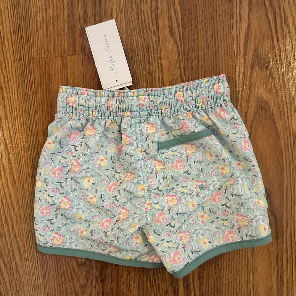 Polo Ralph Lauren Baby Floral Ruffled One-Piece Rash Guard & Swim Trunk 18-24M - Picture 6 of 6